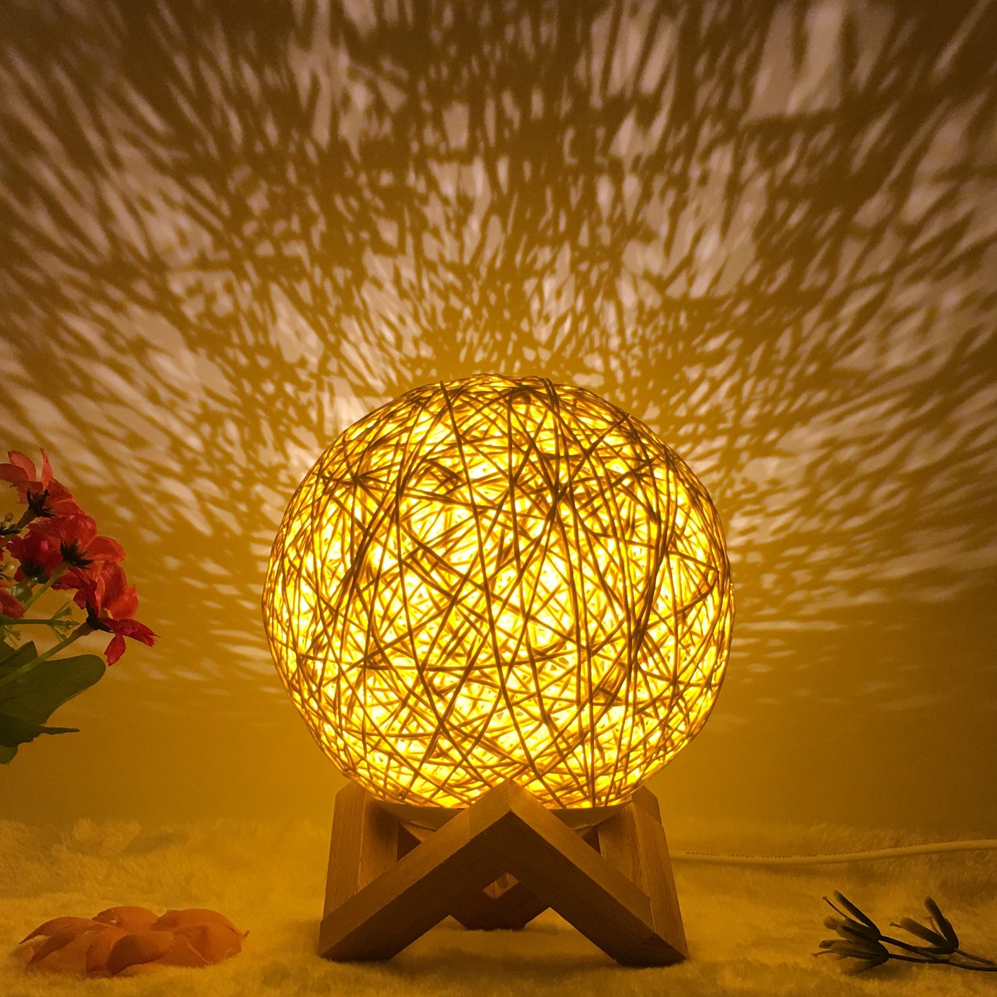 Remote Control Rattan Ball Lamp