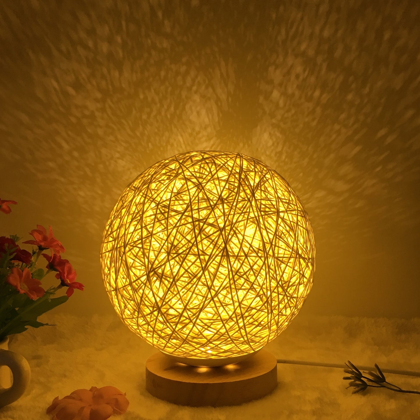 Remote Control Rattan Ball Lamp