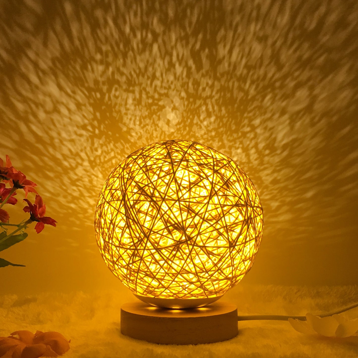 Remote Control Rattan Ball Lamp